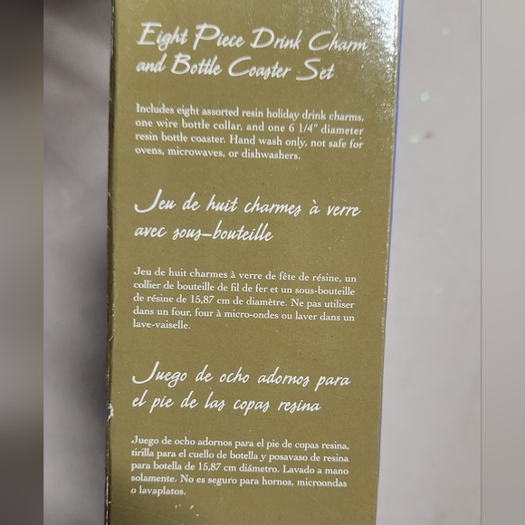 Vintage Seasonal Elements Eight Piece Drink Charm and Bottle Coaster Set - Picture 5 of 5